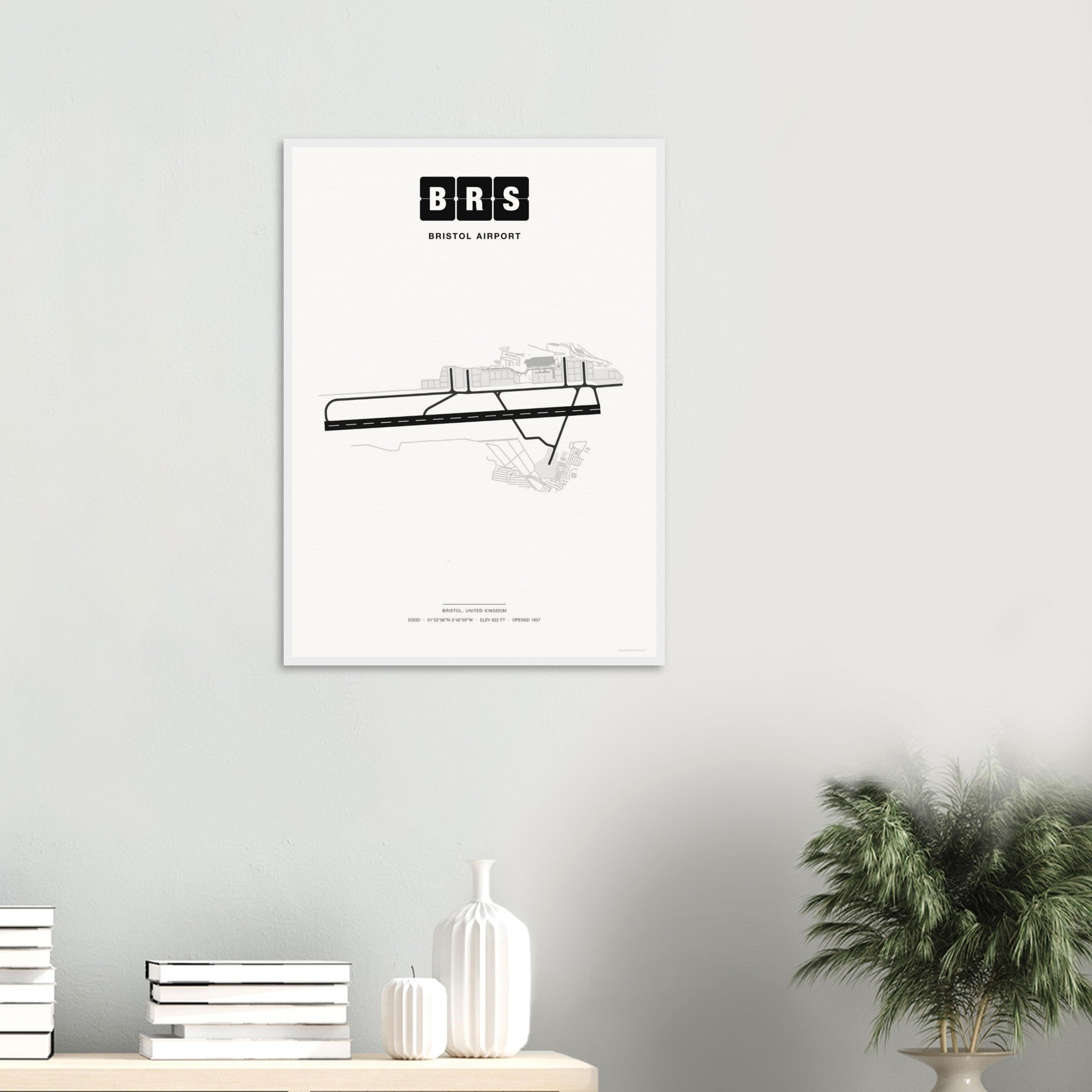 BRS Bristol Airport Map Poster - Classic