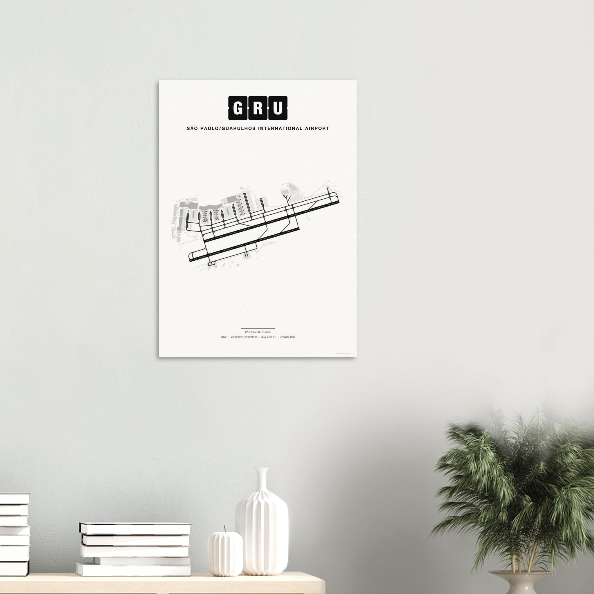 GRU São Paulo/Guarulhos International Airport Map Poster - Classic