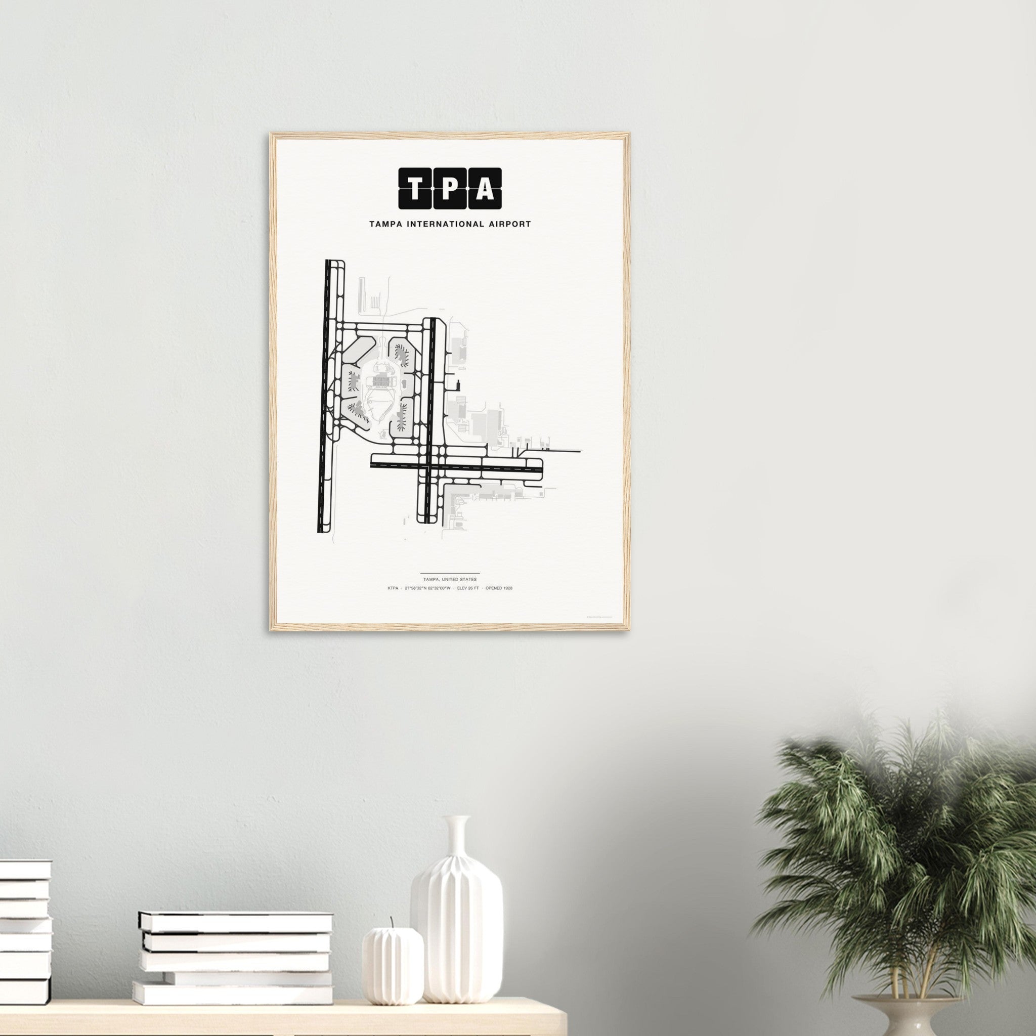 TPA Tampa International Airport Map Poster - Classic