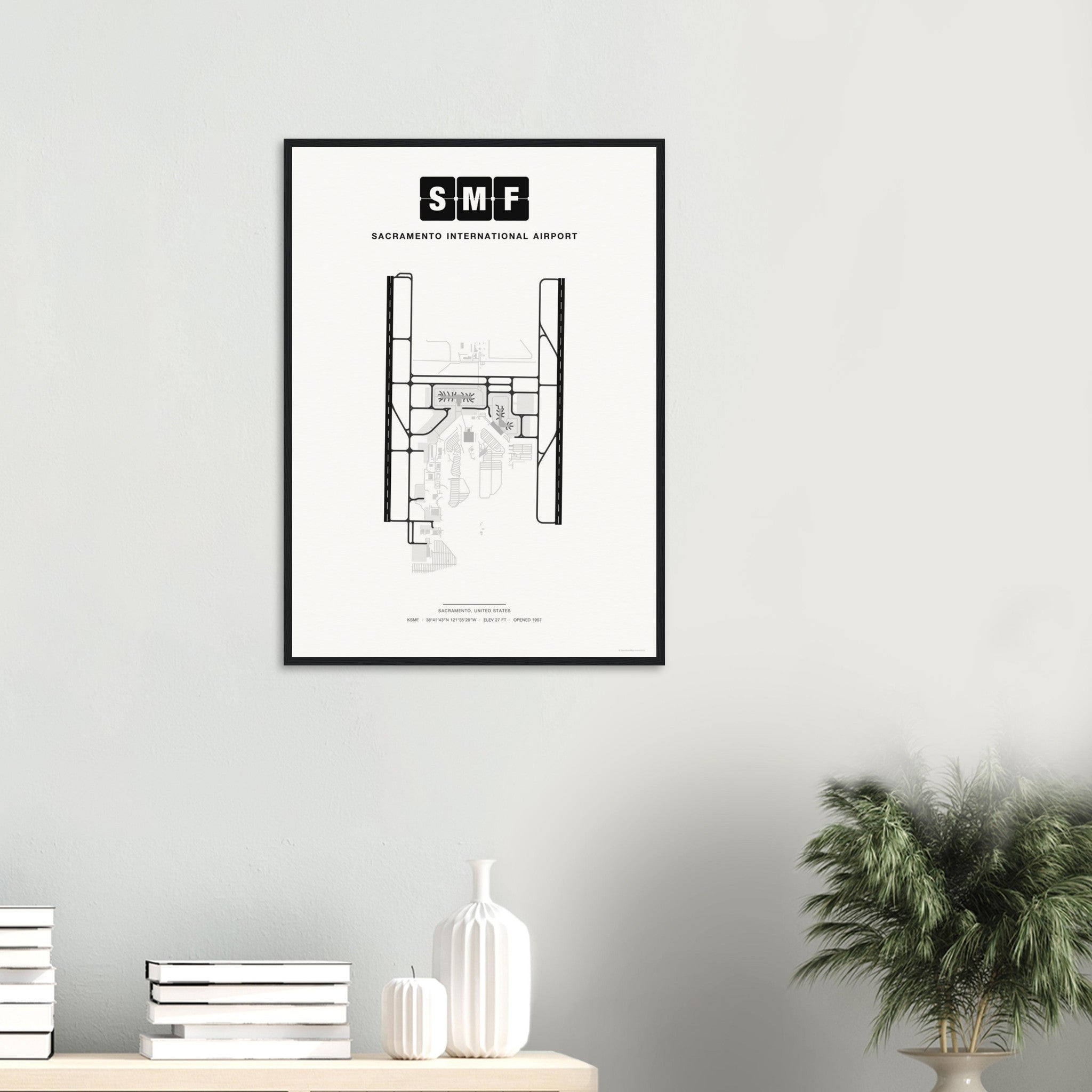 SMF Sacramento International Airport Map Poster - Classic