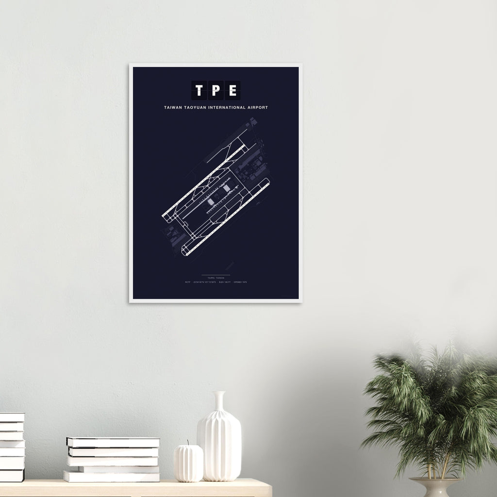 TPE Taiwan Taoyuan International Airport Map Poster - Dark