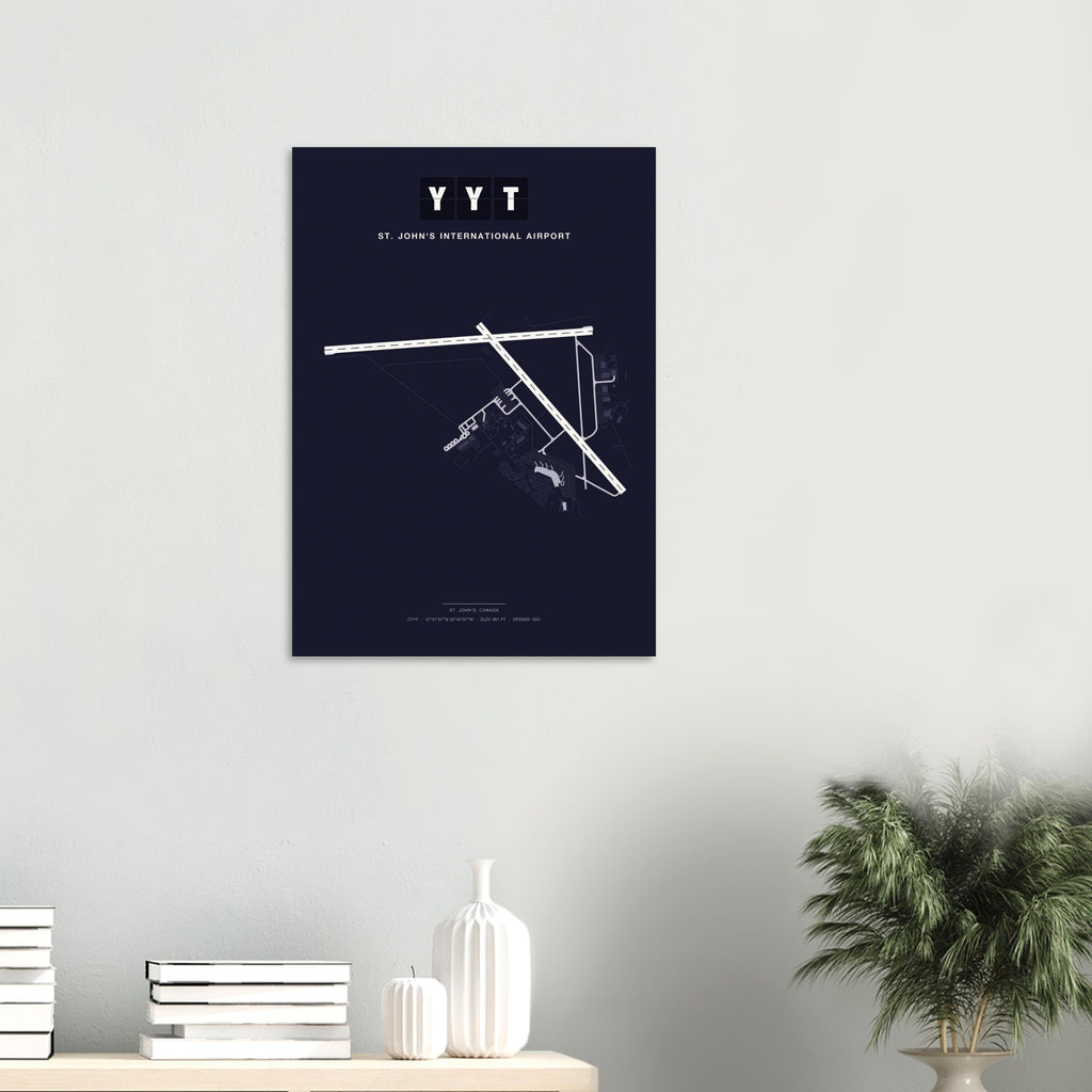 YYT St. John's International Airport Map Poster - Dark