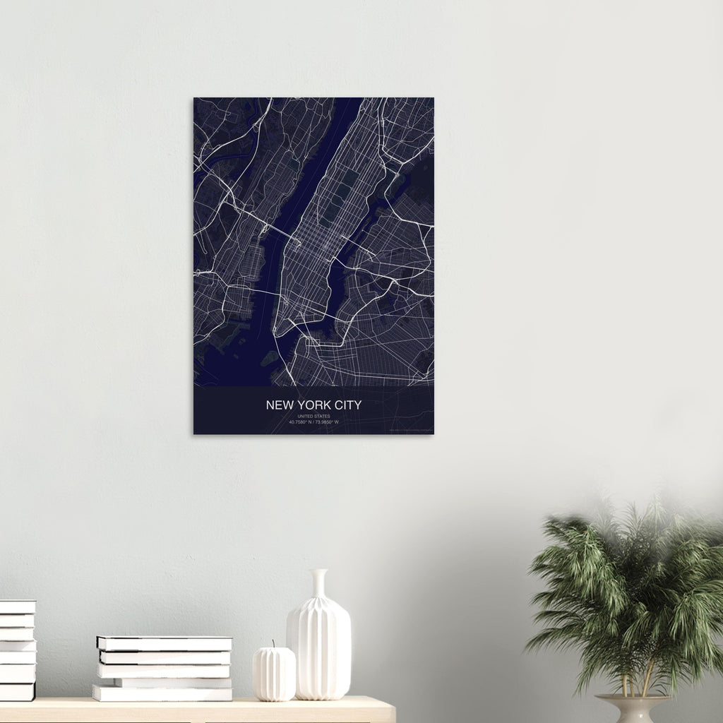 New York City Map Poster — Dark