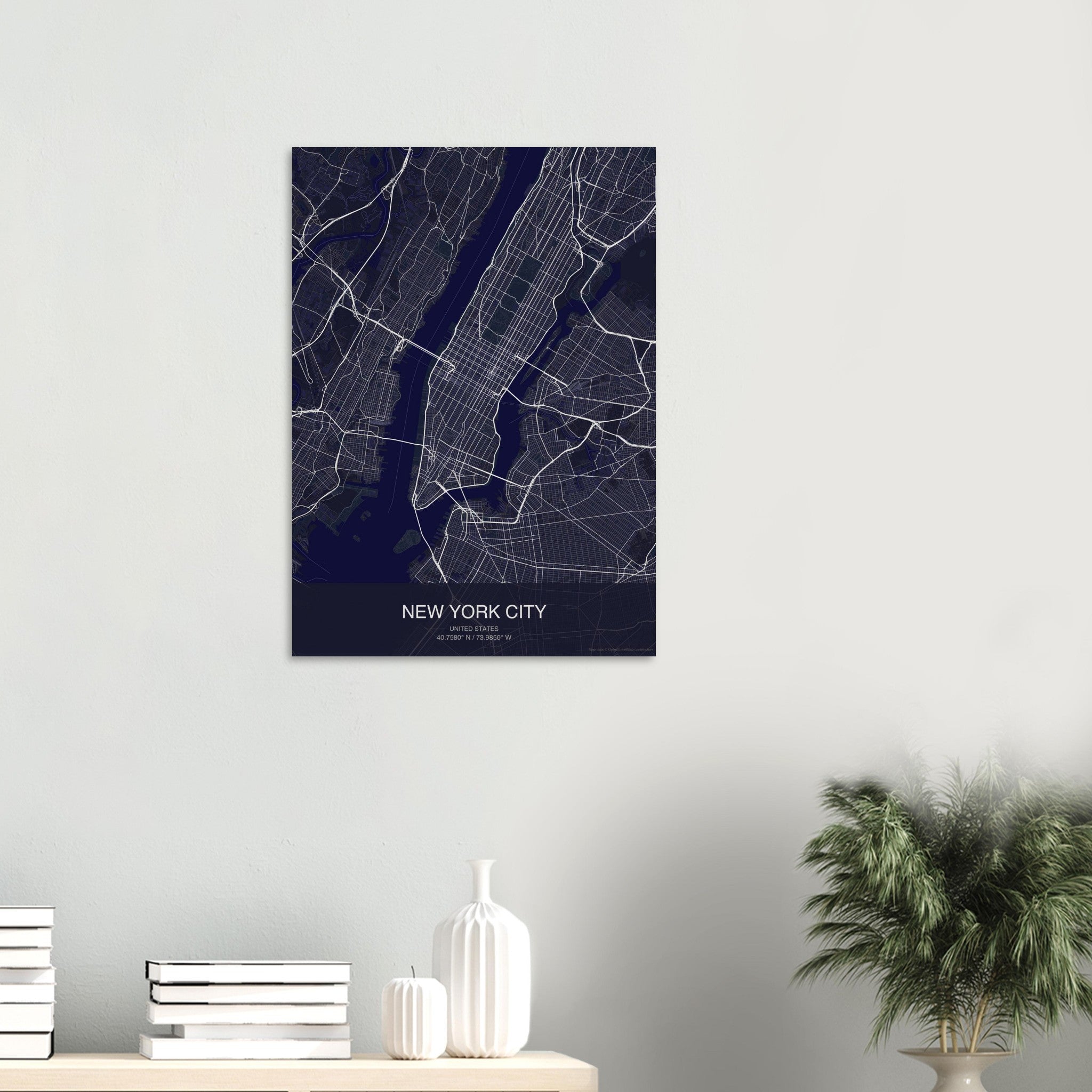 New York City Map Poster — Dark