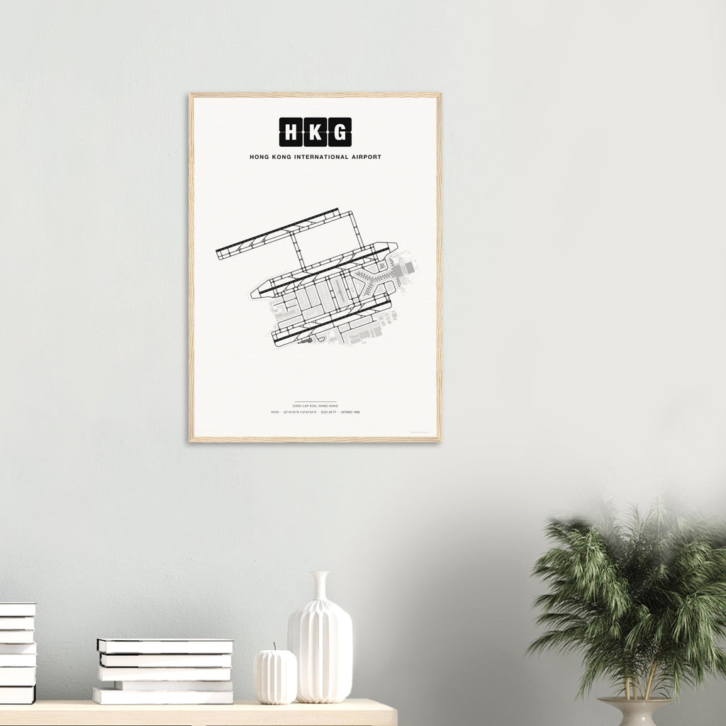 HKG Hong Kong International Airport Map Poster - Classic