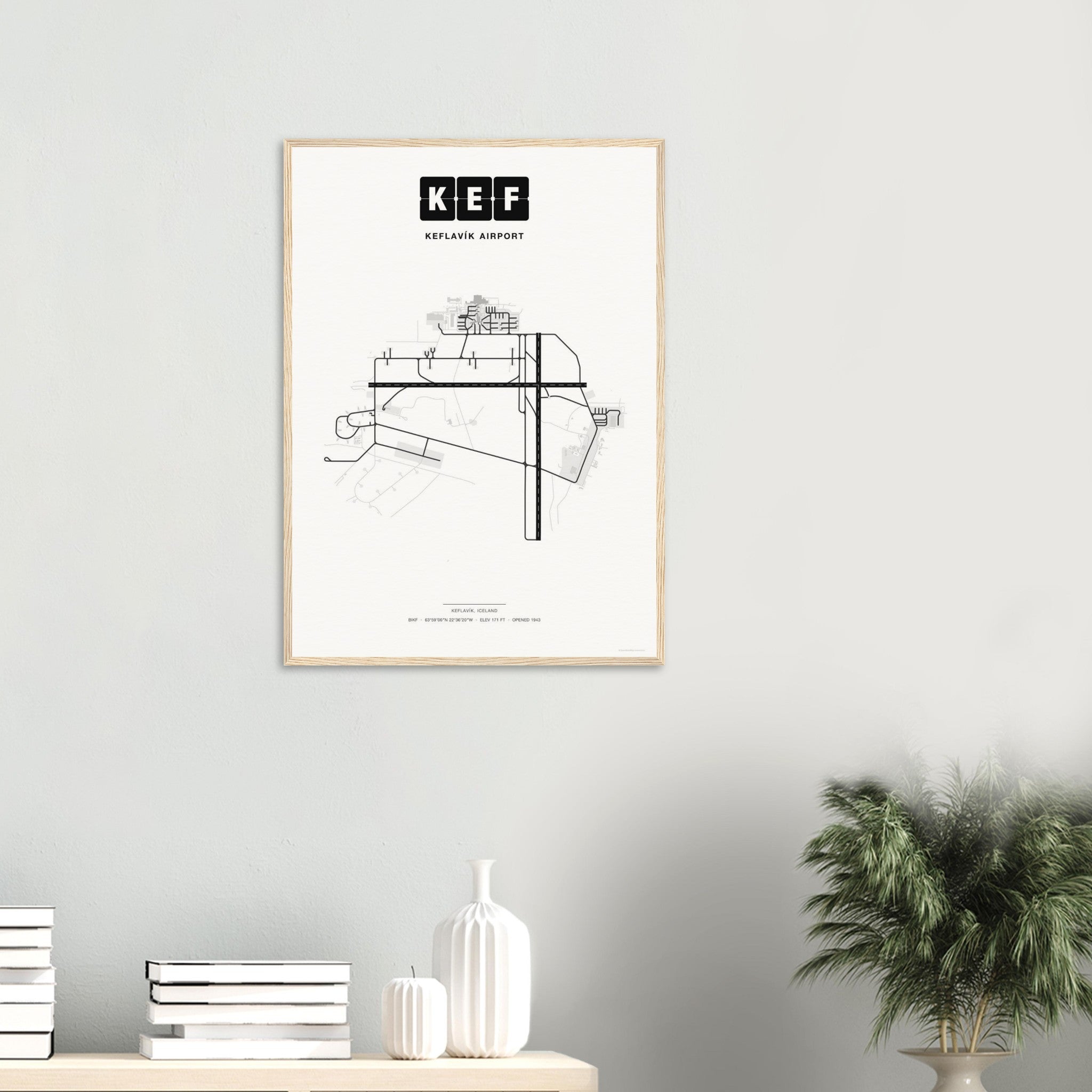 KEF Keflavík Airport Map Poster - Classic