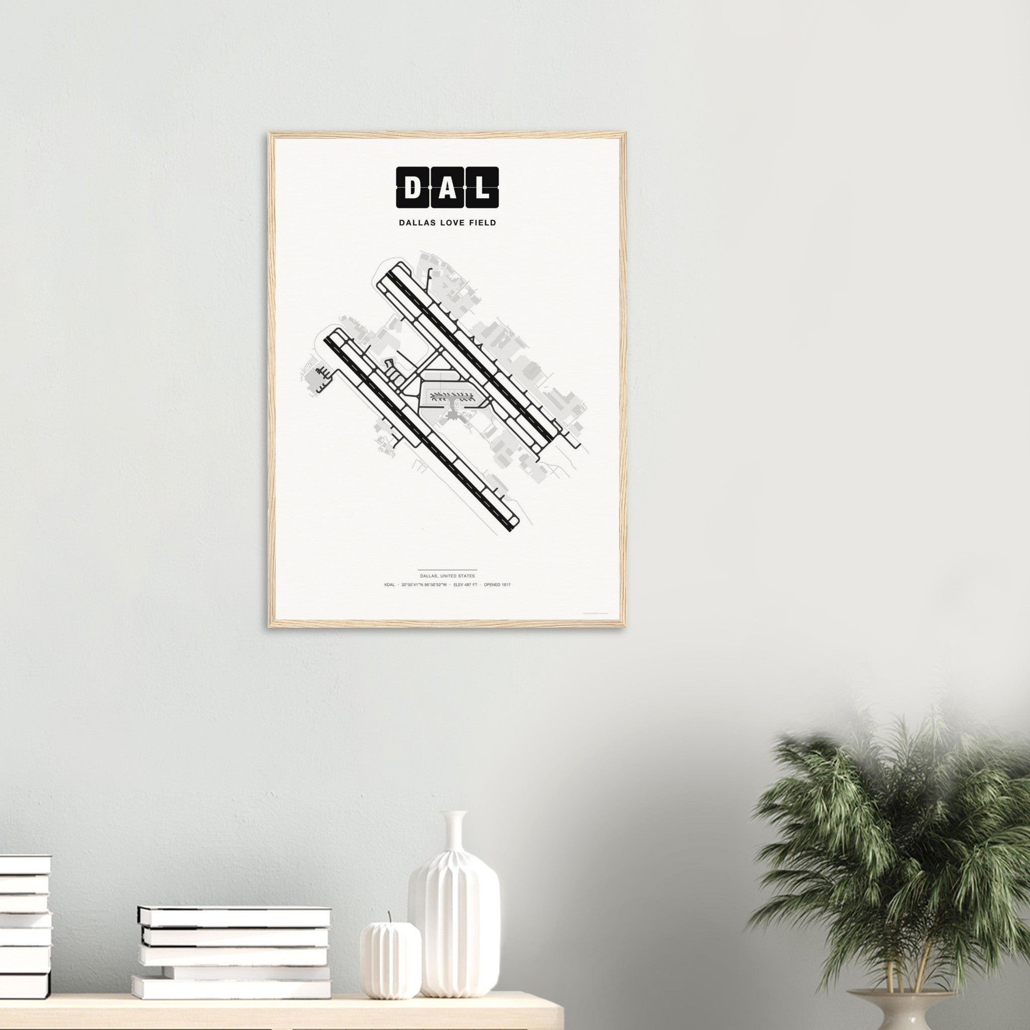 DAL Dallas Love Field Map Poster - Classic