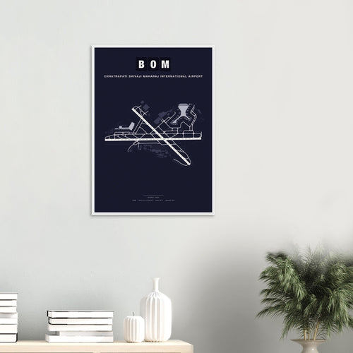 BOM Chhatrapati Shivaji Maharaj International Airport Map Poster - Dark