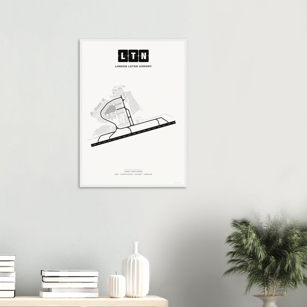 LTN London Luton Airport Map Poster - Classic