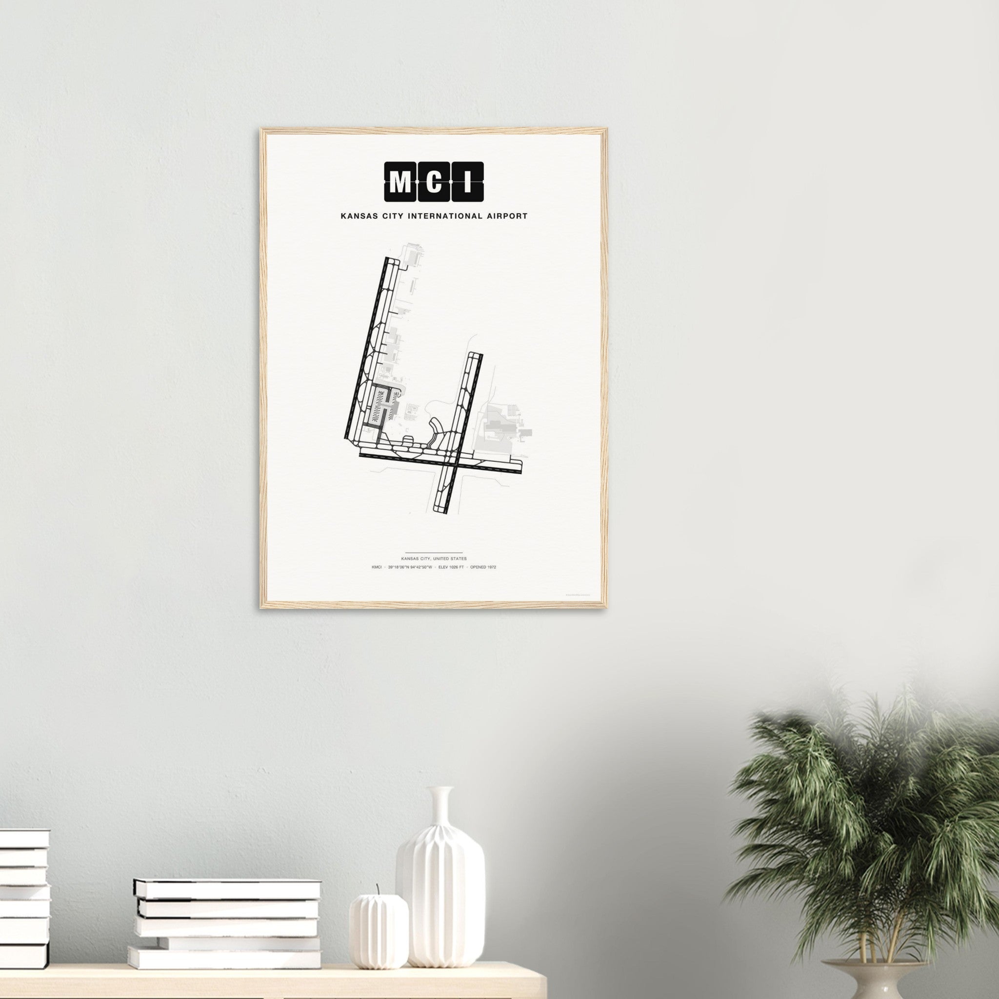 MCI Kansas City International Airport Map Poster - Classic