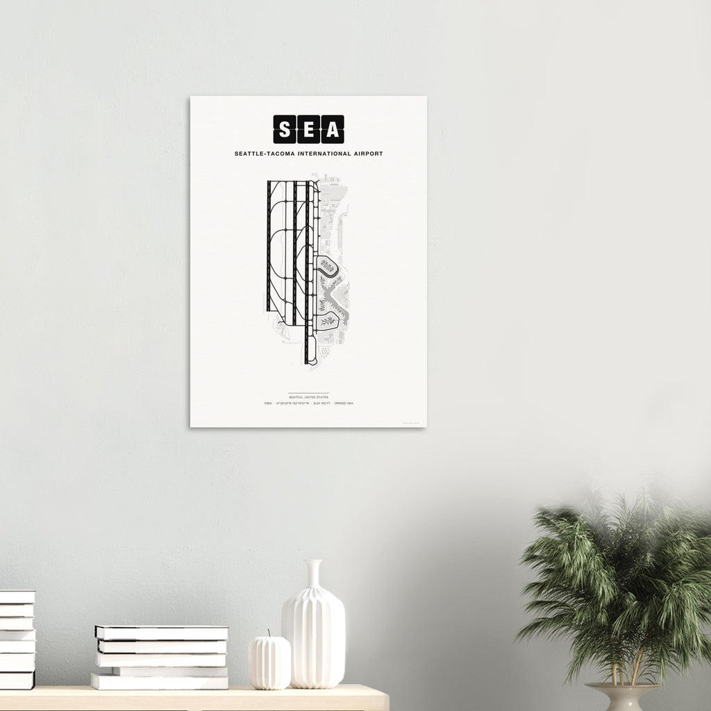 SEA Seattle-Tacoma International Airport Map Poster - Classic