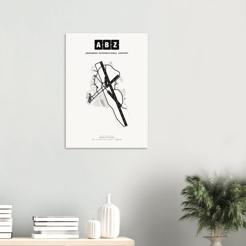 ABZ Aberdeen International Airport Map Poster - Classic