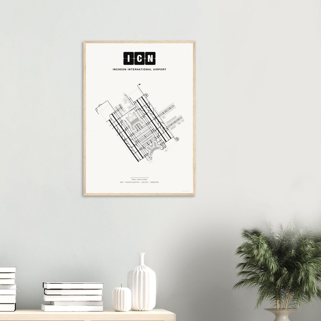 ICN Incheon International Airport Map Poster - Classic