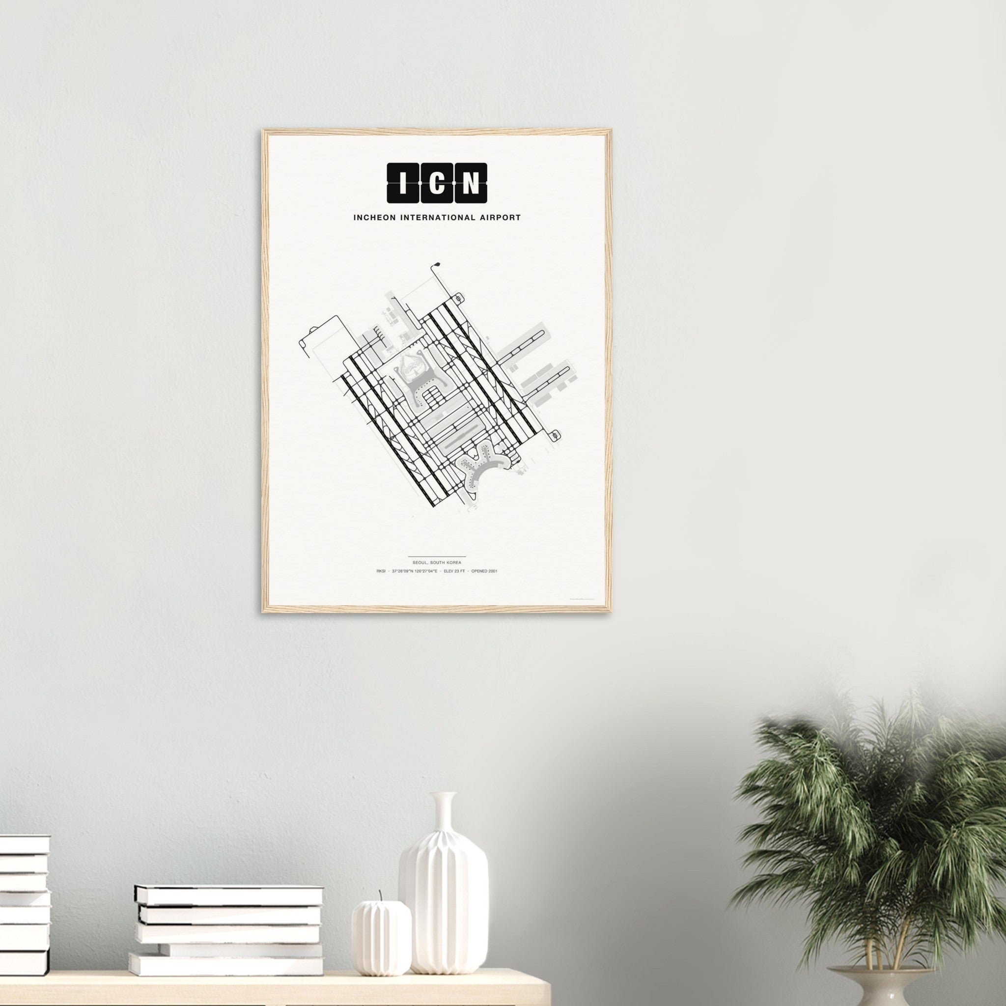 ICN Incheon International Airport Map Poster - Classic