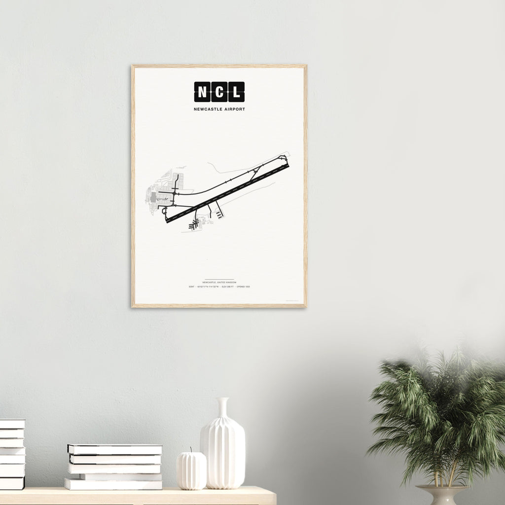 NCL Newcastle Airport Map Poster - Classic