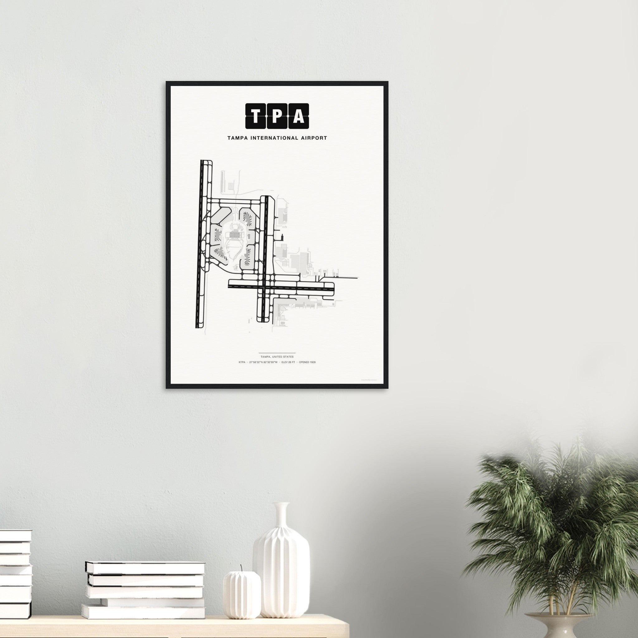 TPA Tampa International Airport Map Poster - Classic