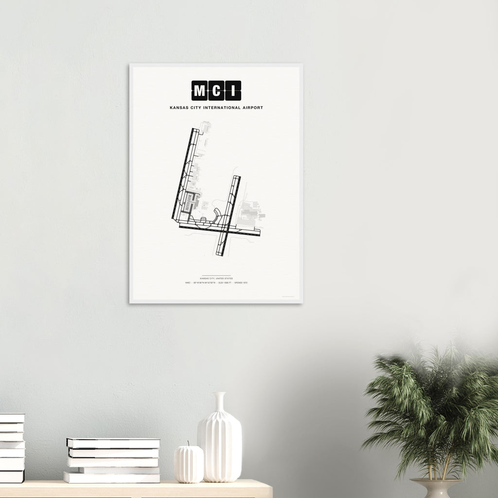 MCI Kansas City International Airport Map Poster - Classic