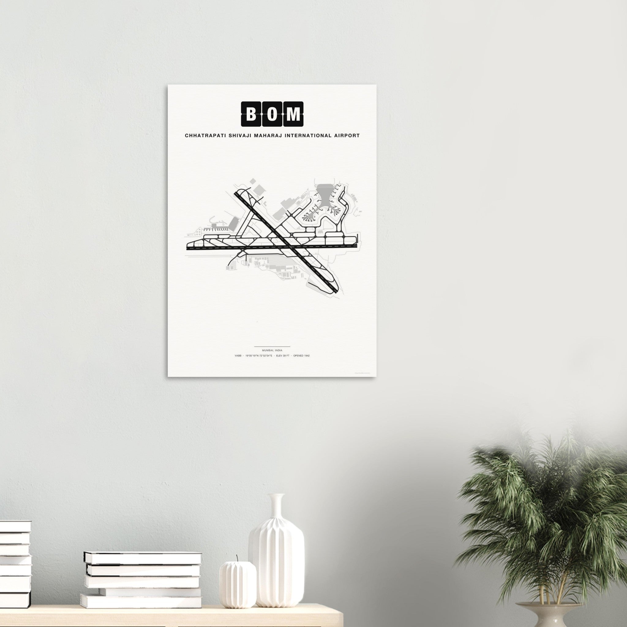 BOM Chhatrapati Shivaji Maharaj International Airport Map Poster - Classic