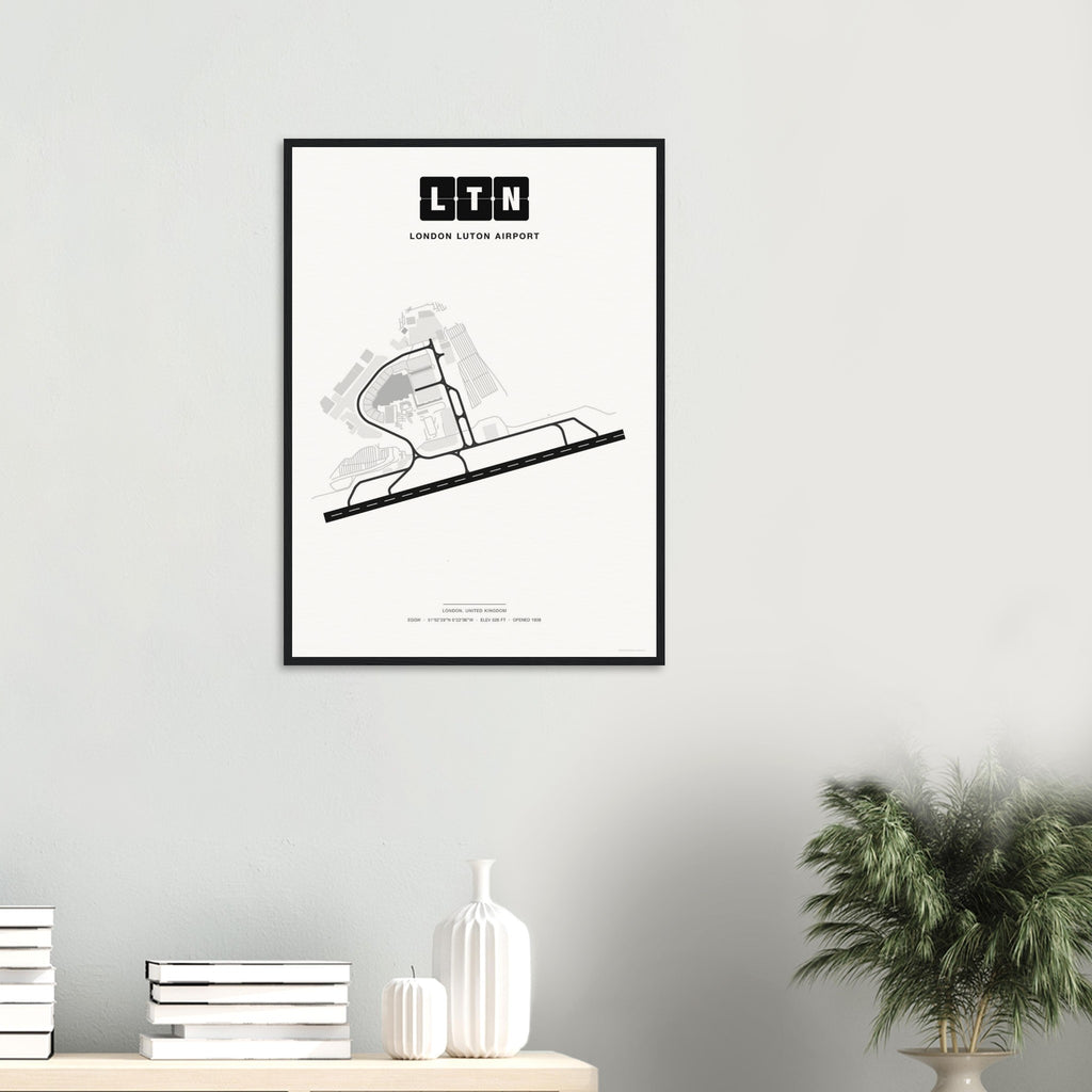 LTN London Luton Airport Map Poster - Classic