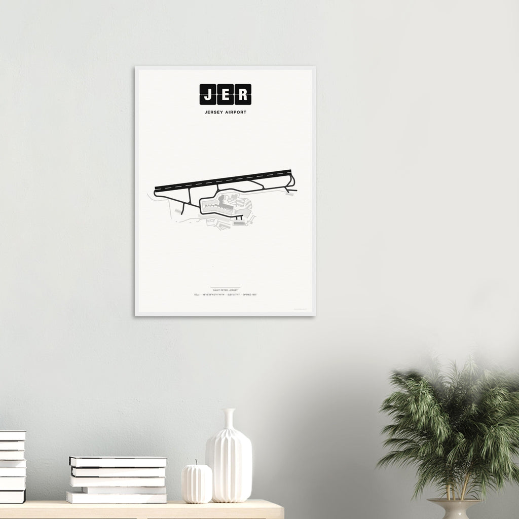JER Jersey Airport Map Poster - Classic