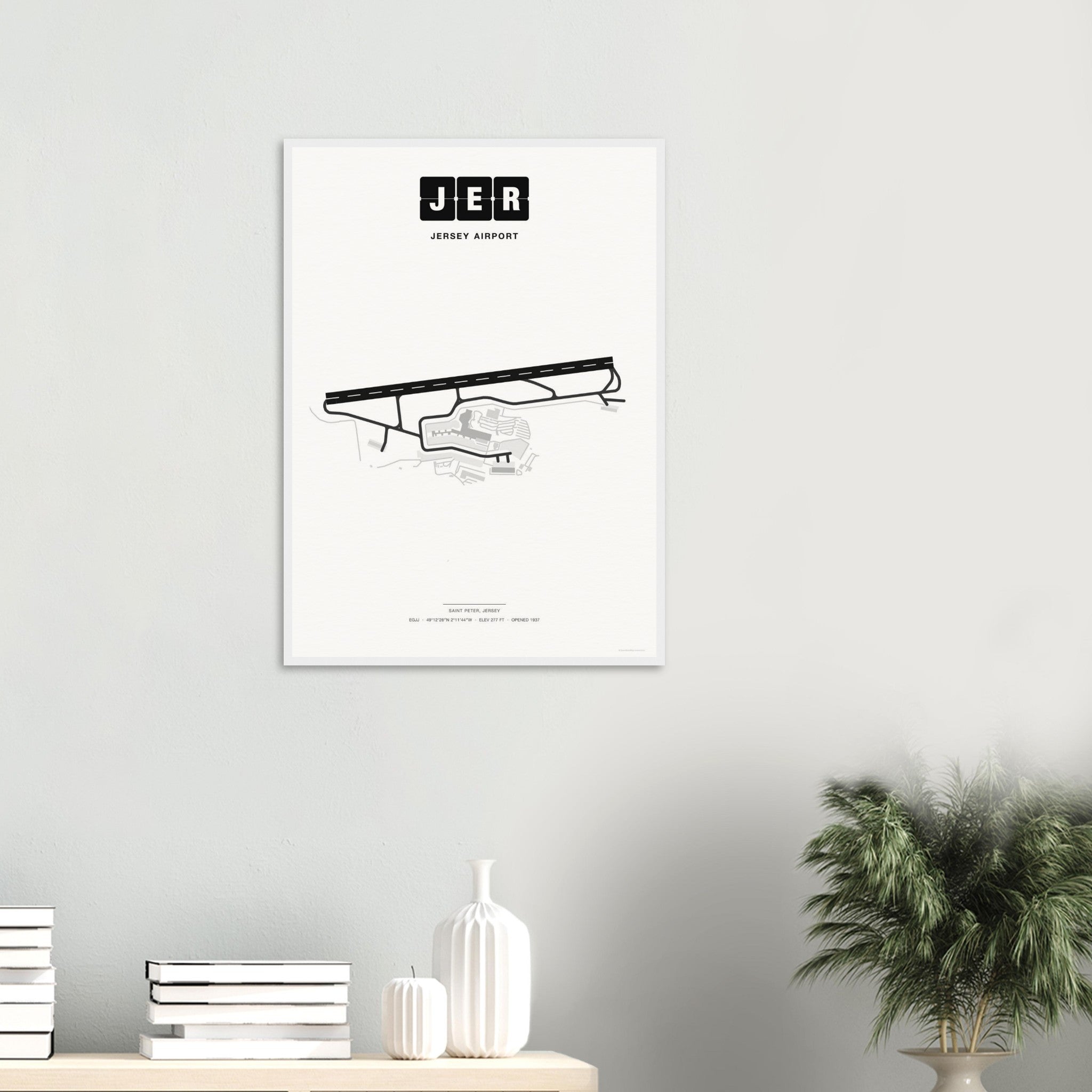 JER Jersey Airport Map Poster - Classic