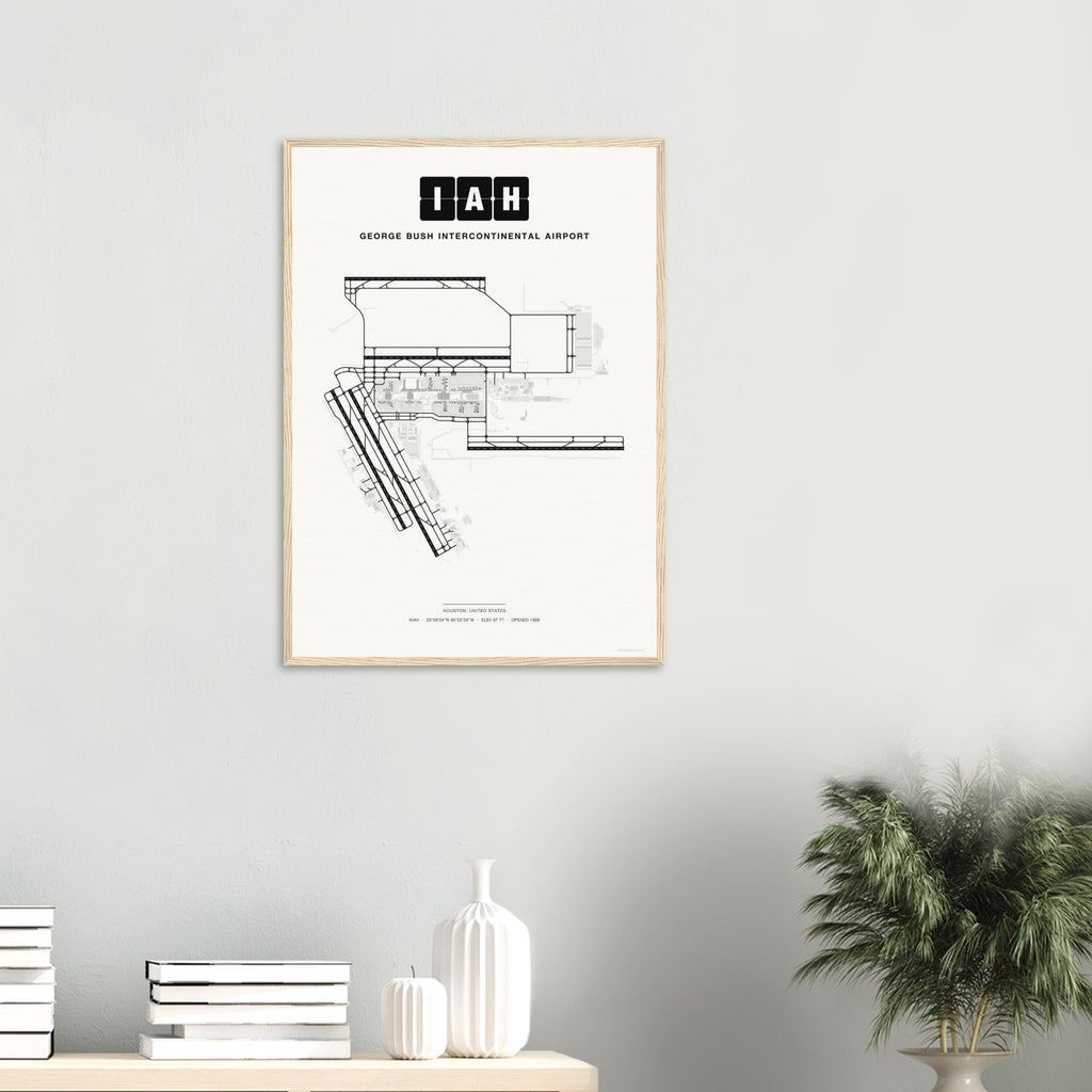 IAH George Bush Intercontinental Airport Map Poster - Classic