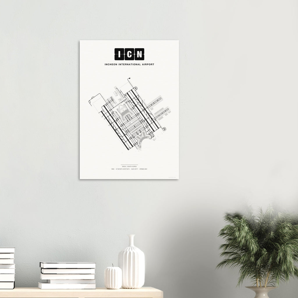 ICN Incheon International Airport Map Poster - Classic