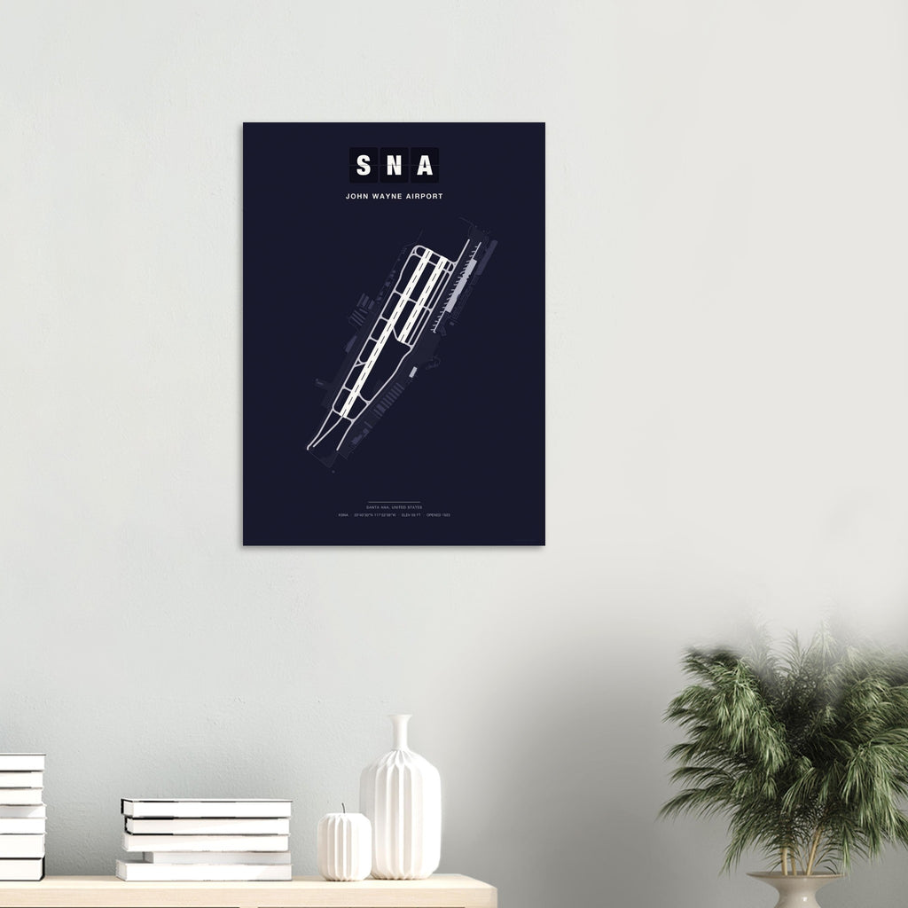 SNA John Wayne Airport Map Poster - Dark