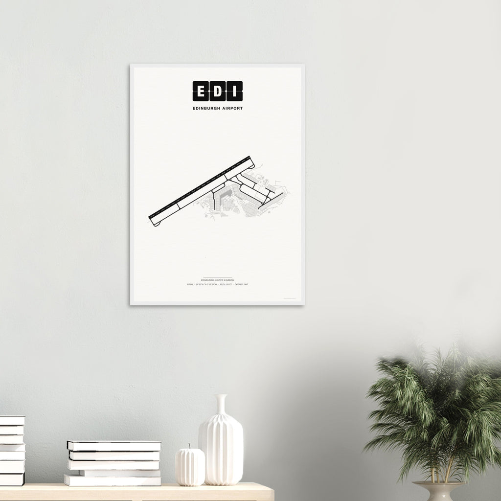 EDI Edinburgh Airport Map Poster - Classic