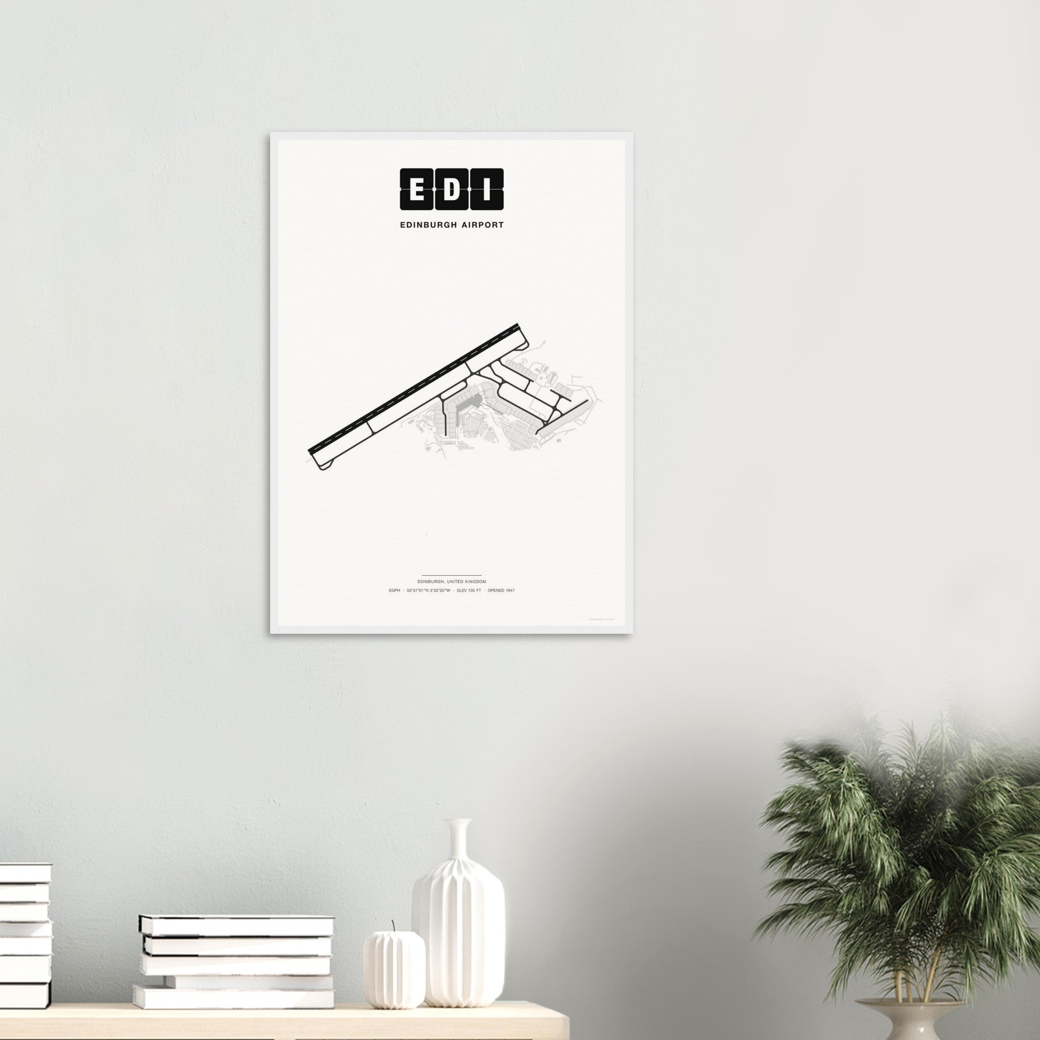 EDI Edinburgh Airport Map Poster - Classic