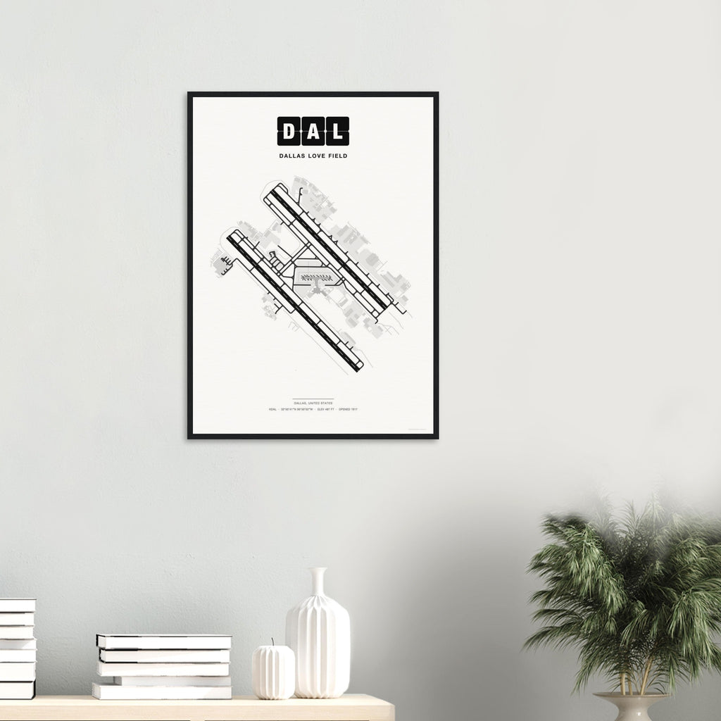 DAL Dallas Love Field Map Poster - Classic