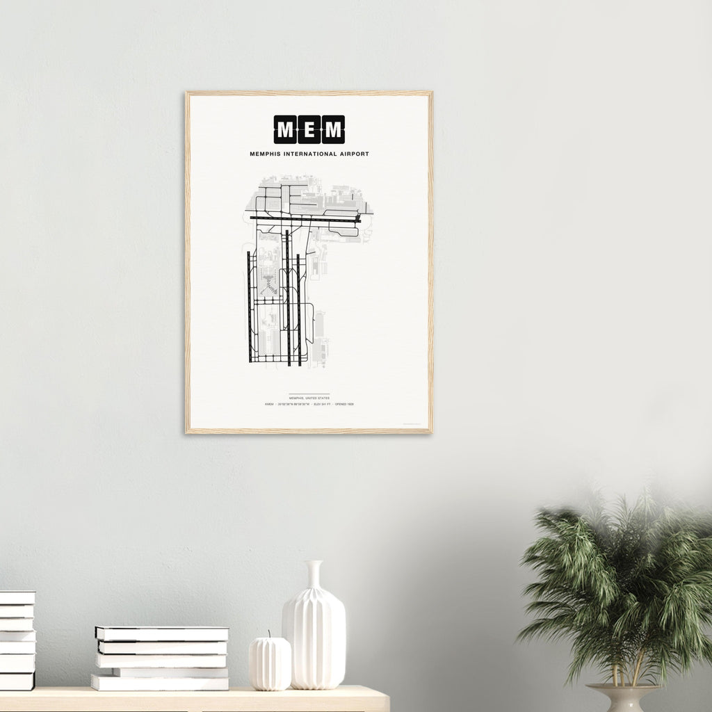 MEM Memphis International Airport Map Poster - Classic