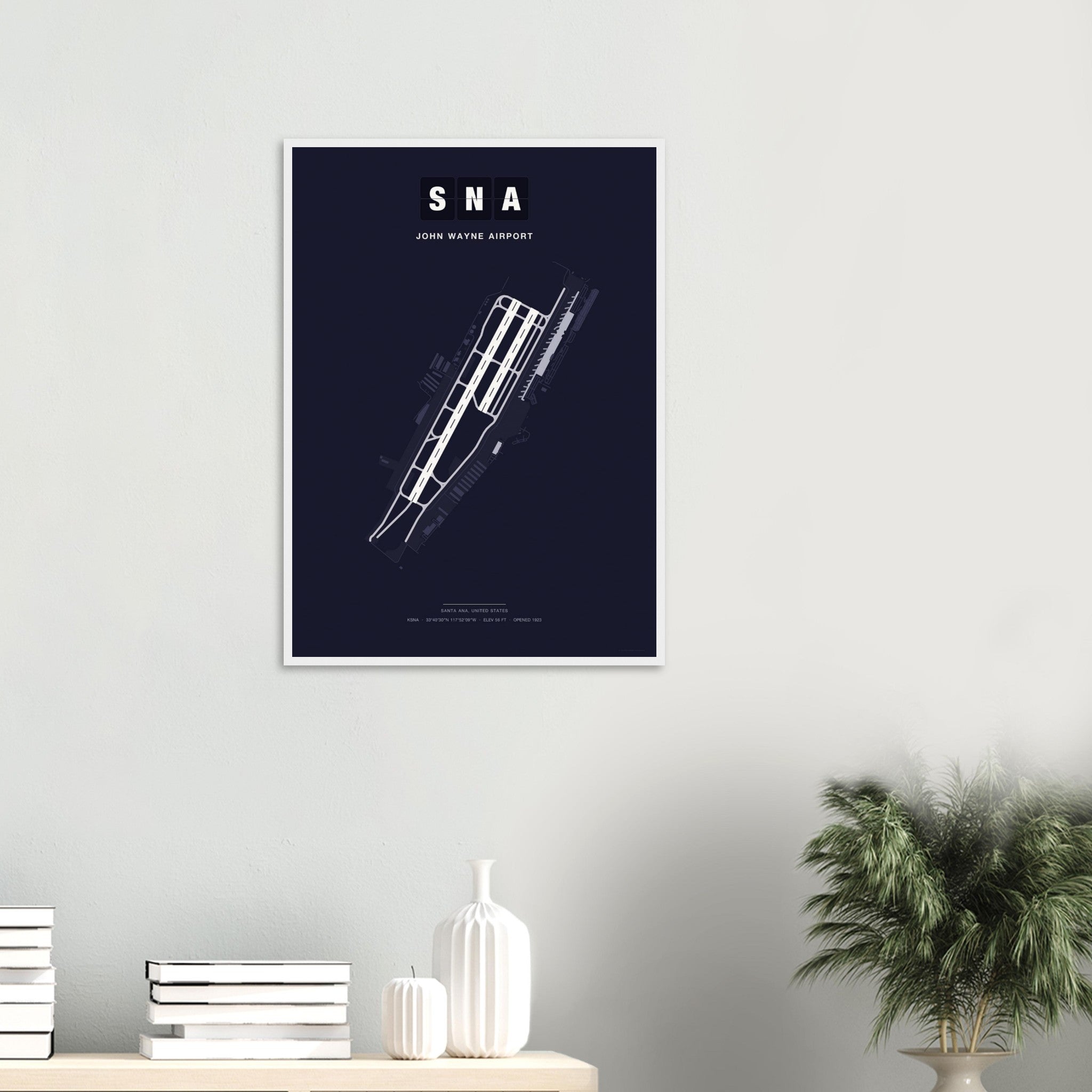SNA John Wayne Airport Map Poster - Dark