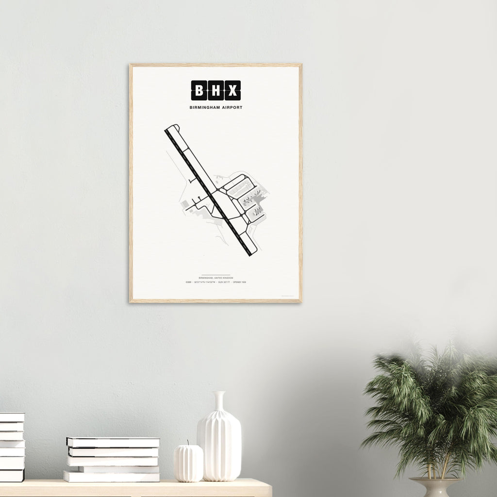 BHX Birmingham Airport Map Poster - Classic