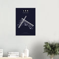 LGA LaGuardia Airport Map Poster - Dark