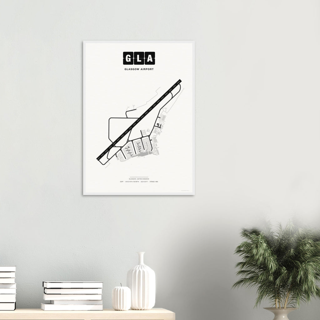 GLA Glasgow Airport Map Poster - Classic