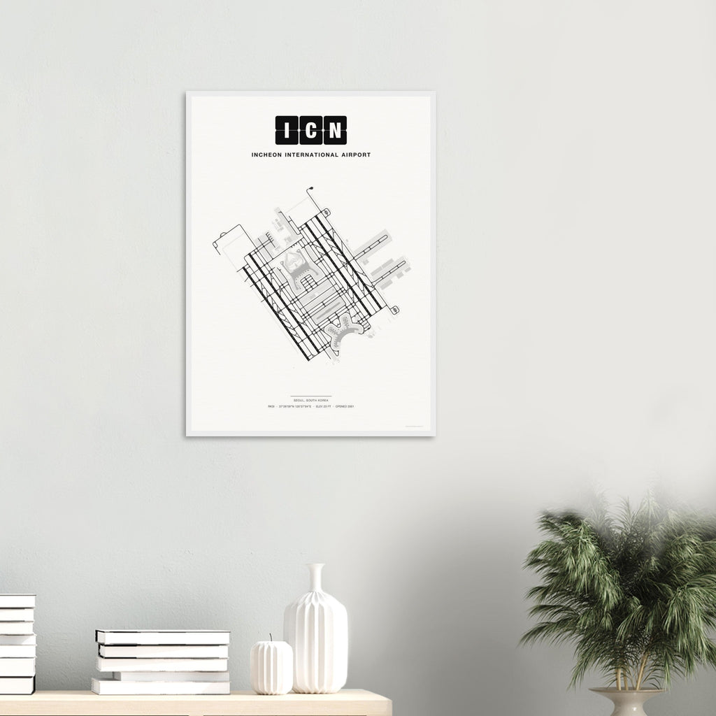 ICN Incheon International Airport Map Poster - Classic