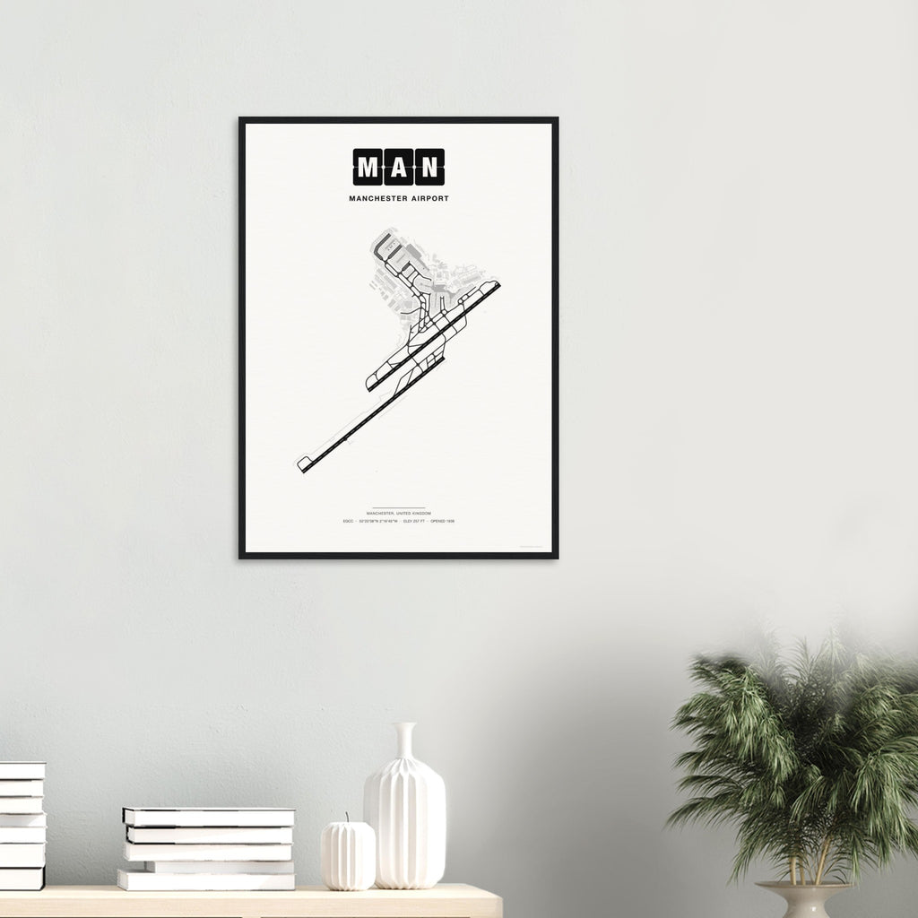 MAN Manchester Airport Map Poster - Classic