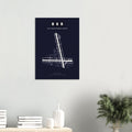BUR Hollywood Burbank Airport Map Poster - Dark