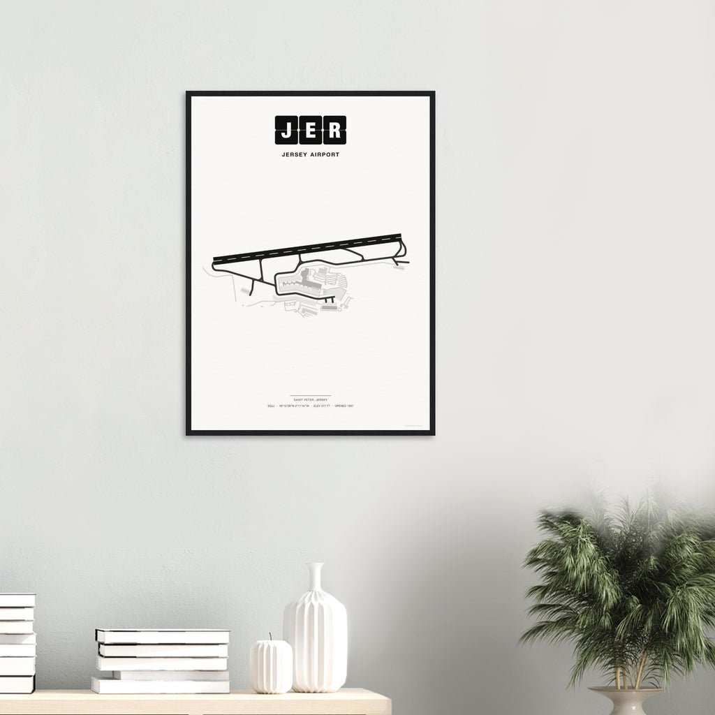 JER Jersey Airport Map Poster - Classic