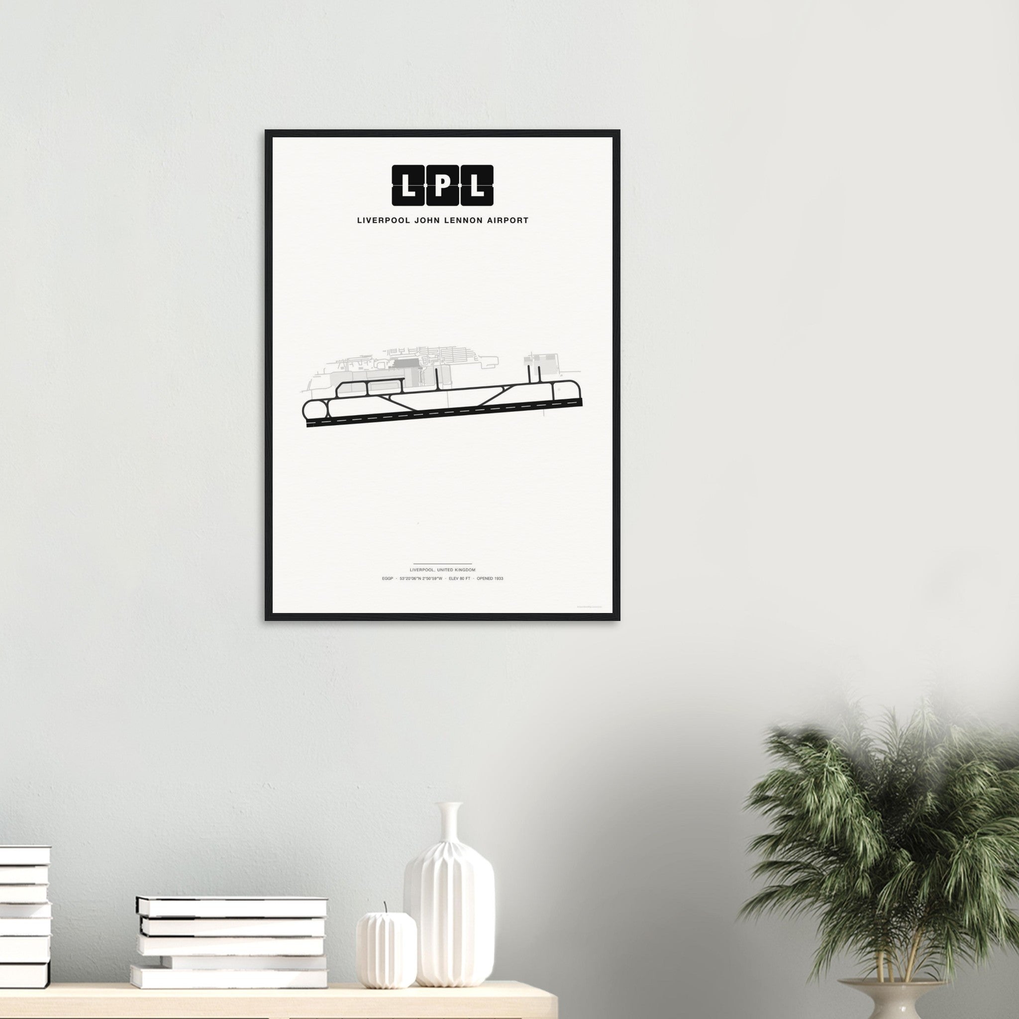 LPL Liverpool John Lennon Airport Map Poster - Classic