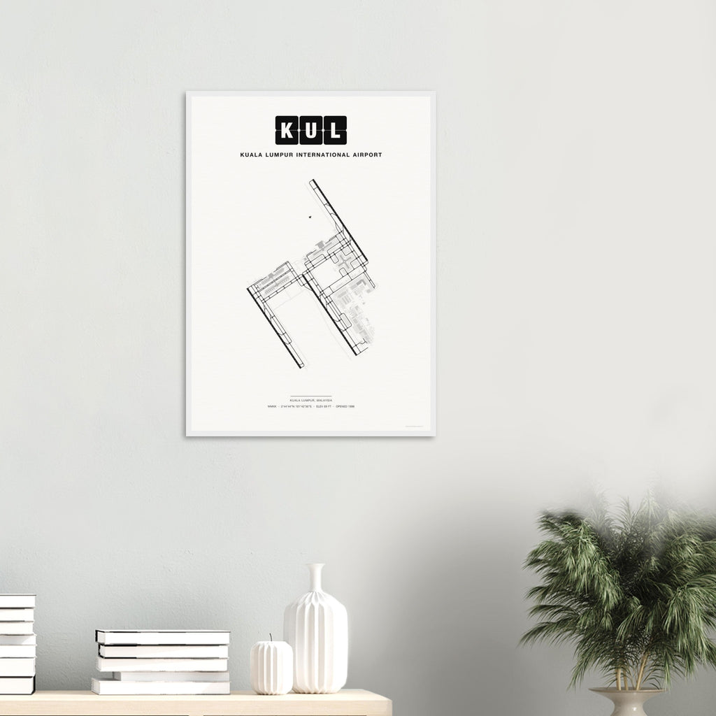 KUL Kuala Lumpur International Airport Map Poster - Classic