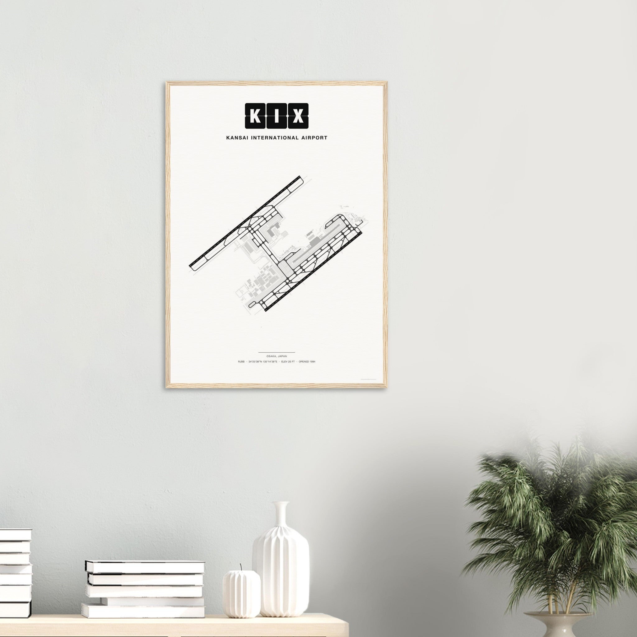 KIX Kansai International Airport Map Poster - Classic