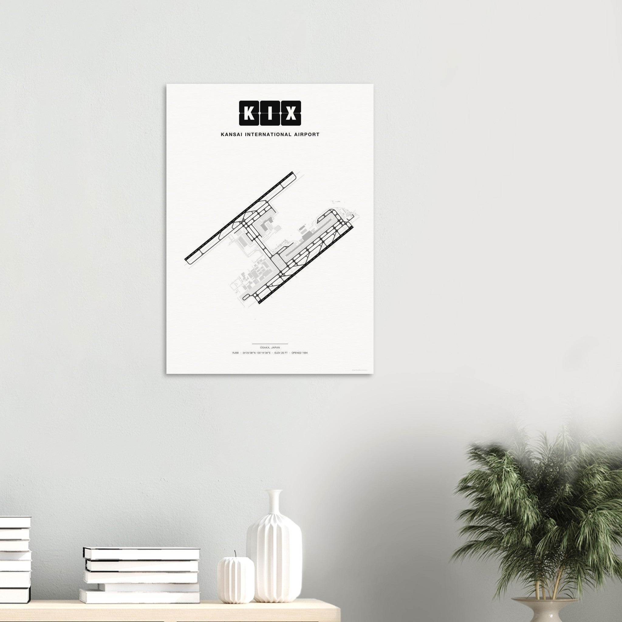 KIX Kansai International Airport Map Poster - Classic