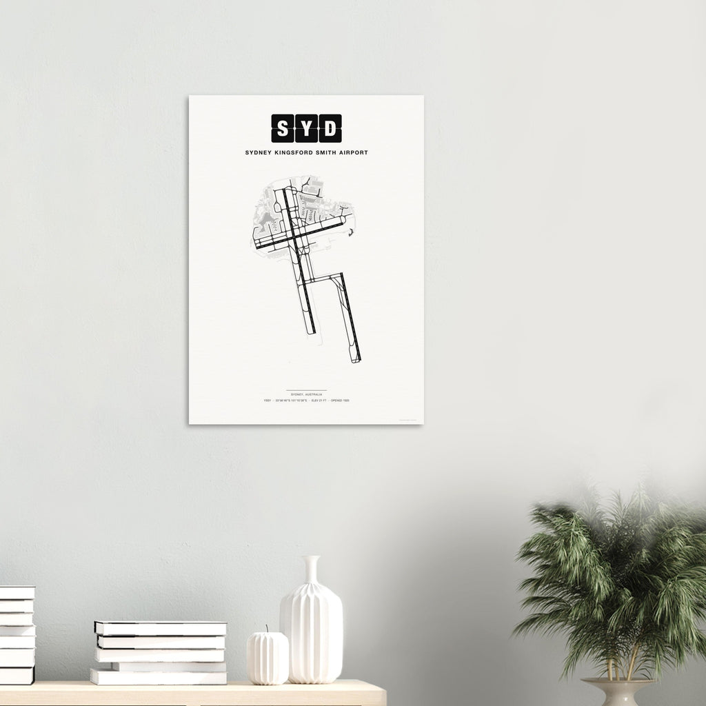 SYD Sydney Kingsford Smith Airport Map Poster - Classic