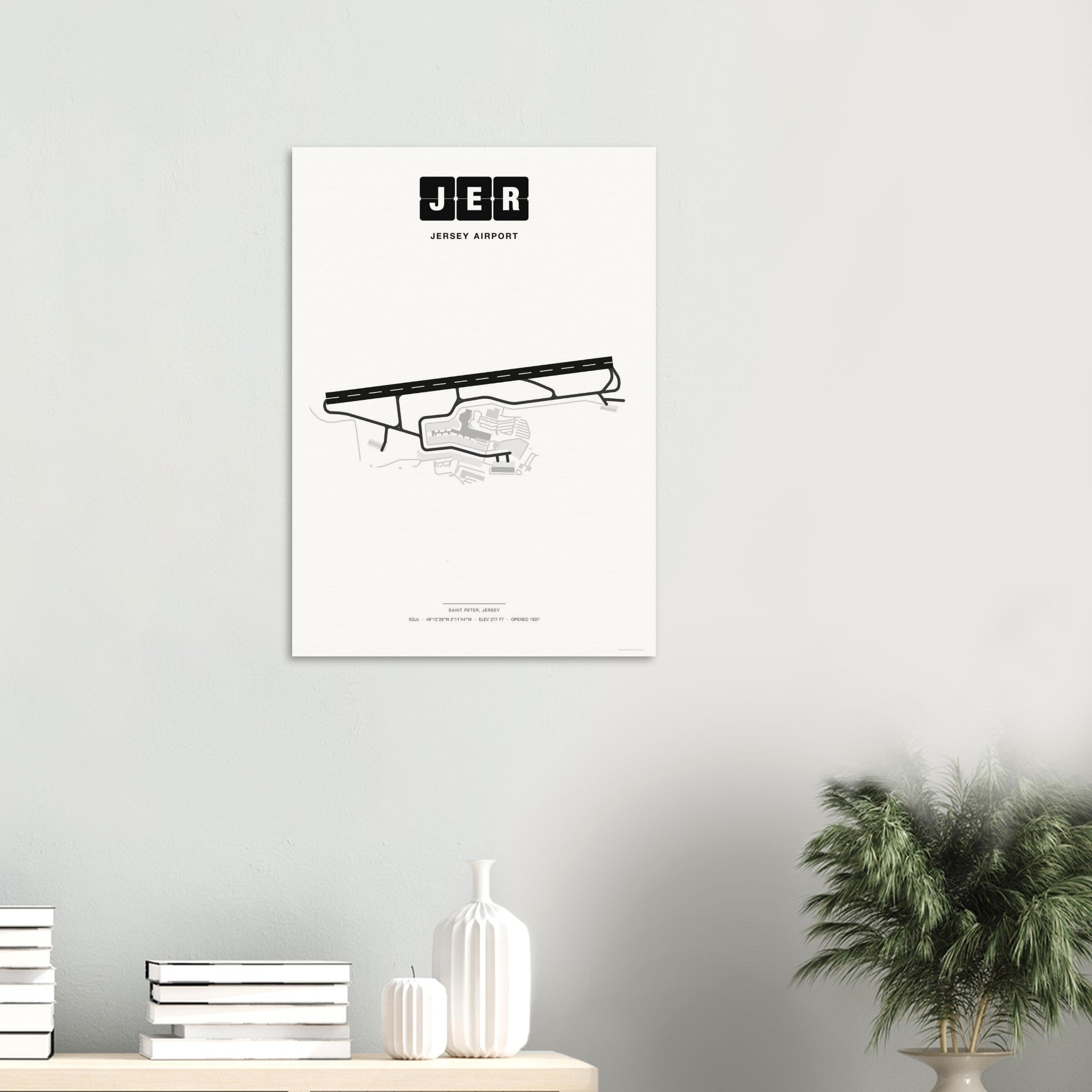 JER Jersey Airport Map Poster - Classic