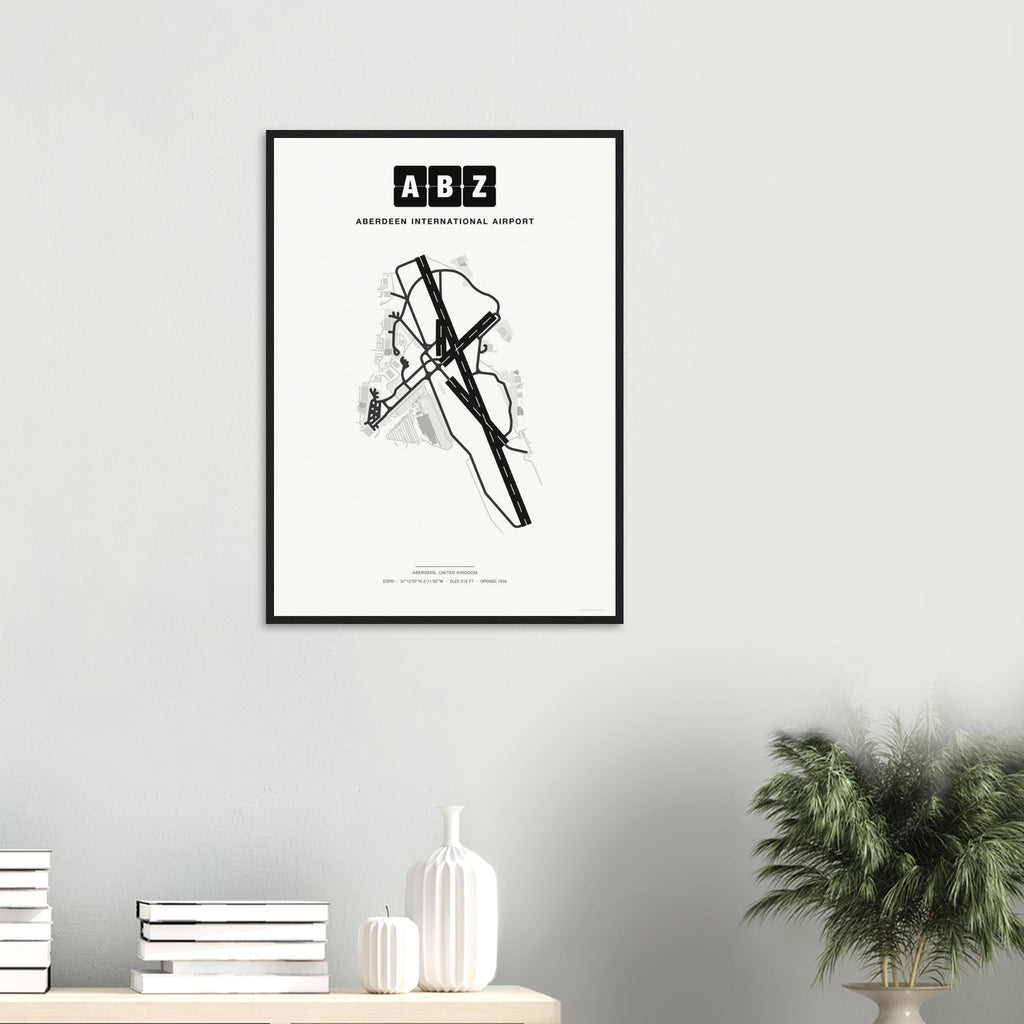 ABZ Aberdeen International Airport Map Poster - Classic