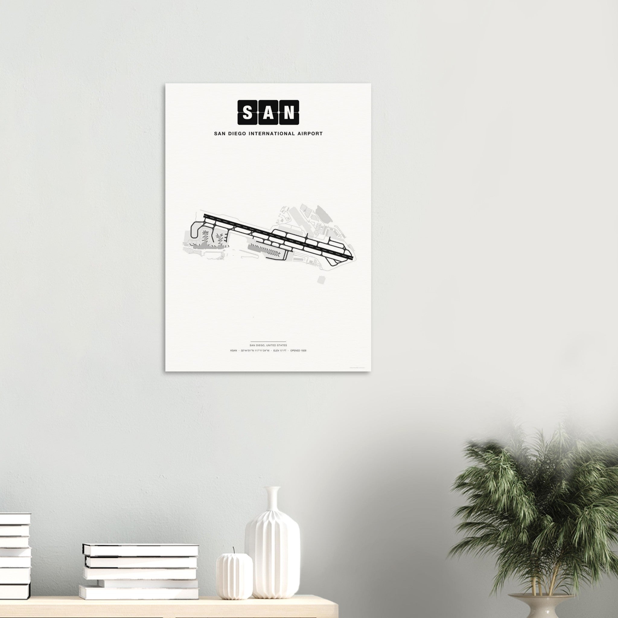 SAN San Diego International Airport Map Poster - Classic