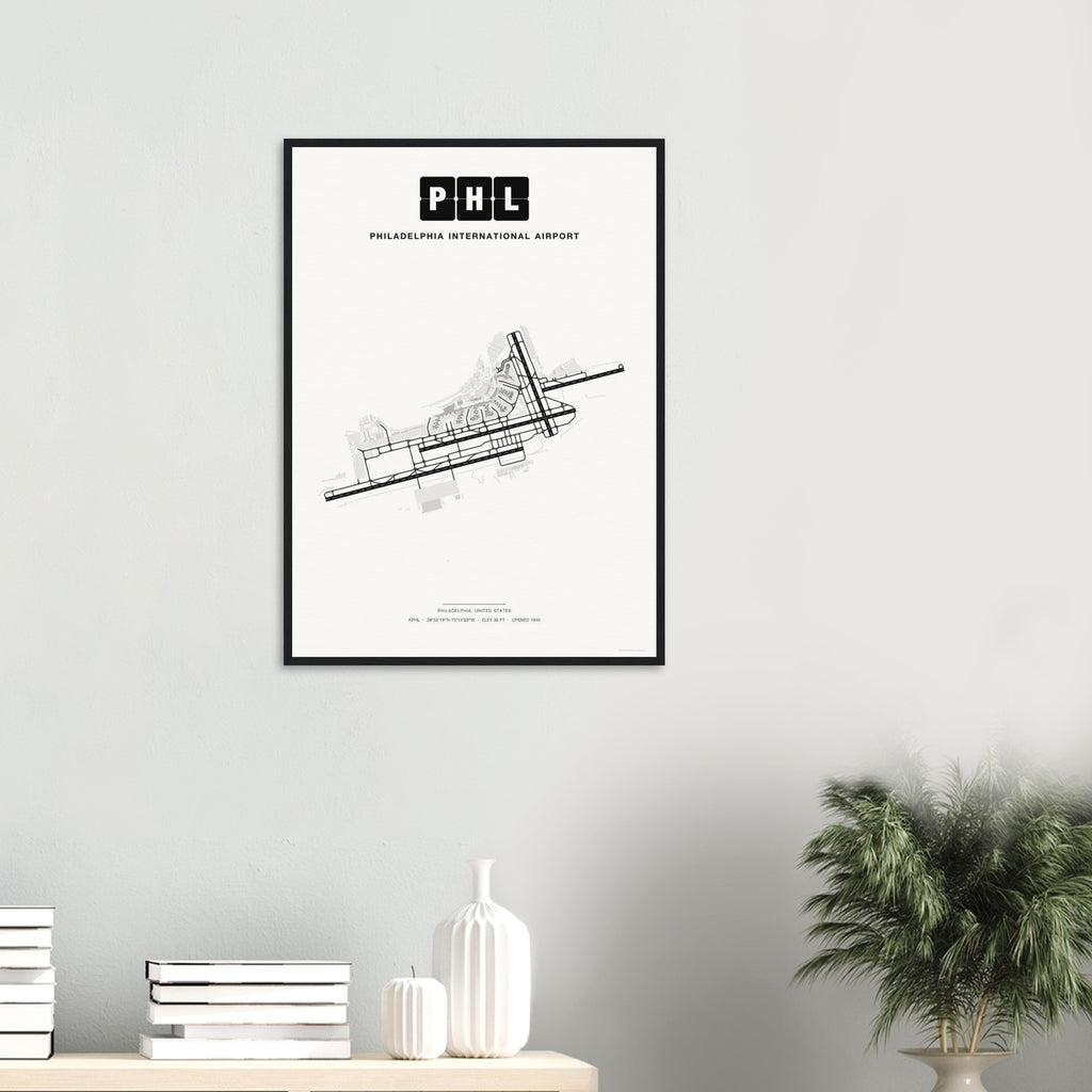 PHL Philadelphia International Airport Map Poster - Classic