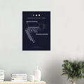 IAH George Bush Intercontinental Airport Map Poster - Dark